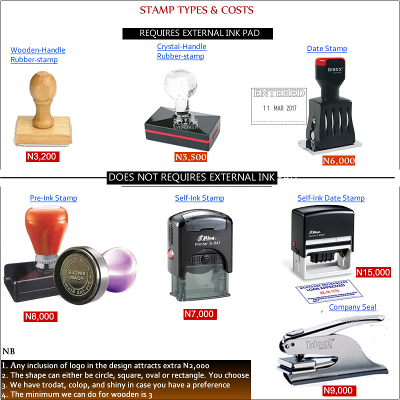 cost of making rubber stamps in Nigeria